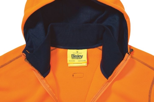 Picture of Bisley, Hi Vis Zip Front Fleece Hoodie